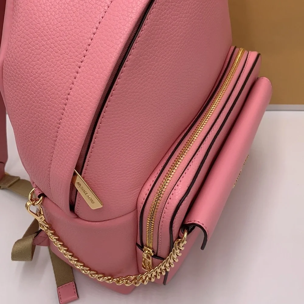 MICHAEL KORS Maisie Medium Pebbled Leather 2-in-1 Backpack Carnation NWT